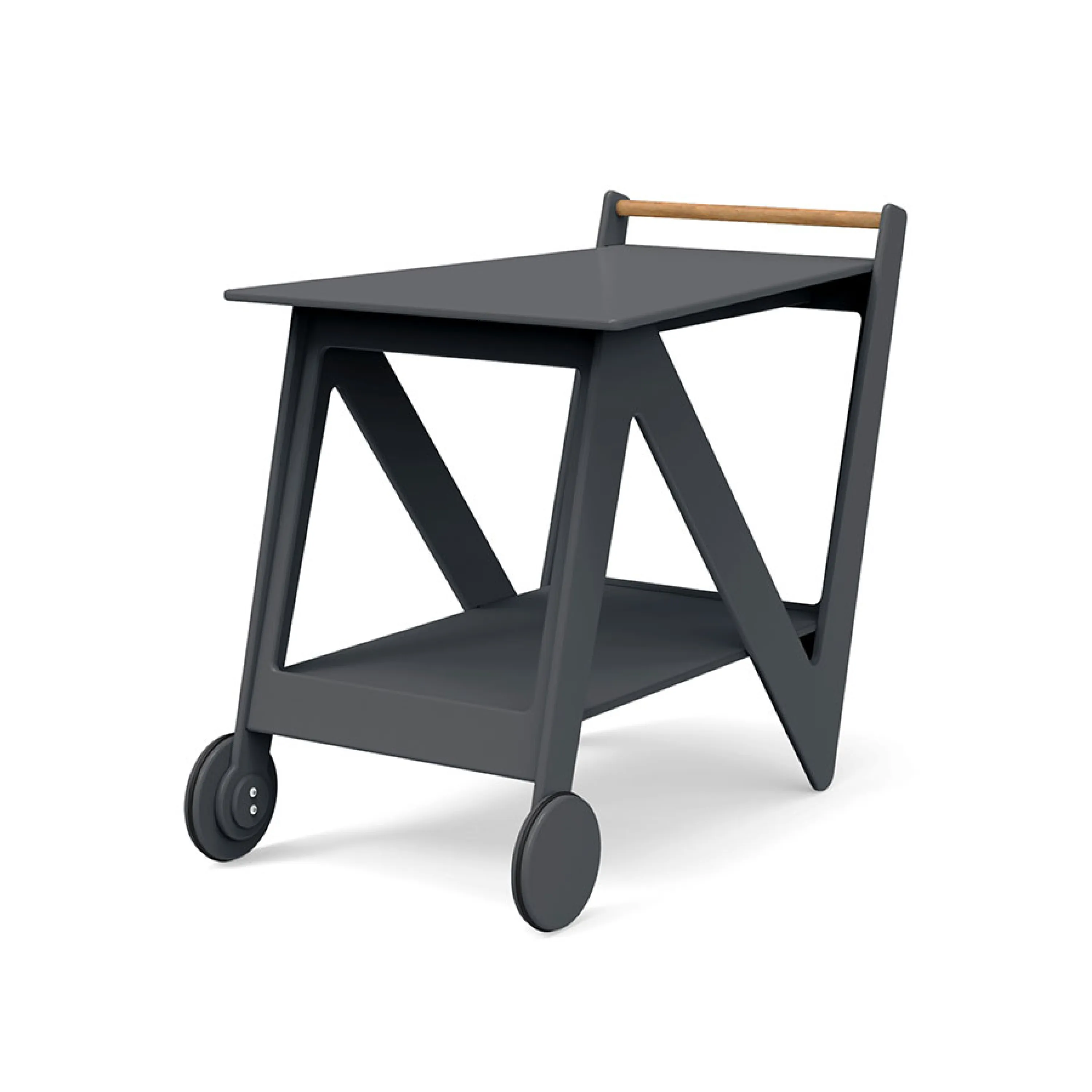 Recycled plastic bar cart.