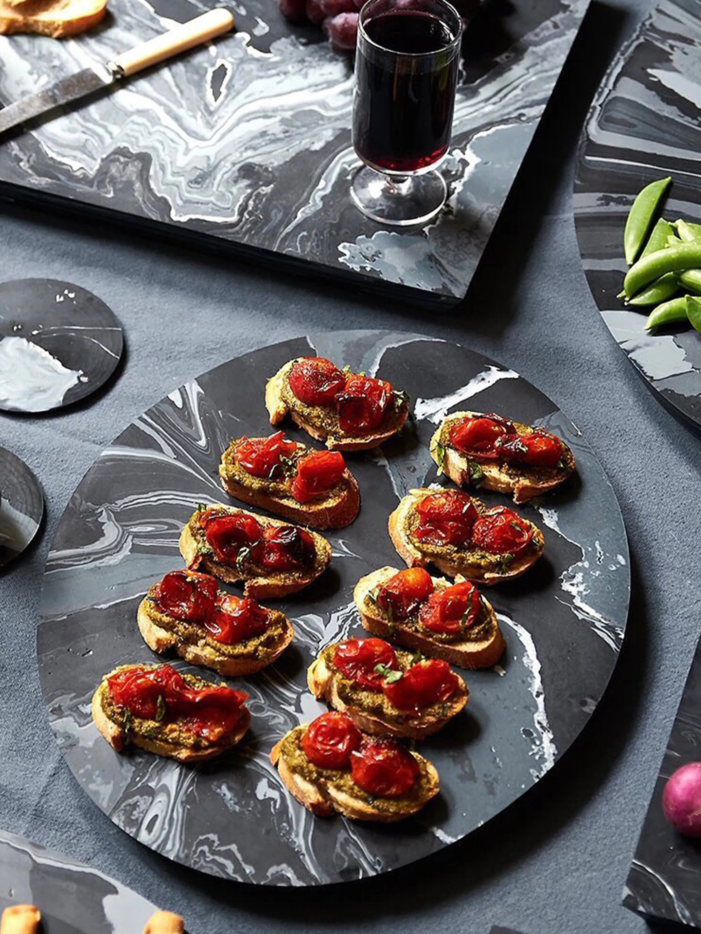 Recycled plastic serving trays.