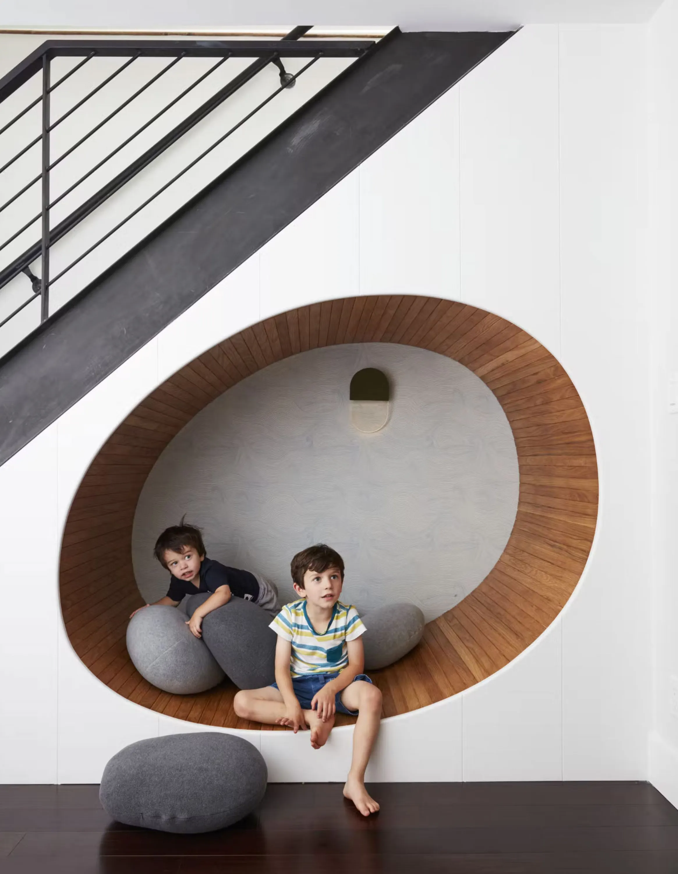 Organic shaped reading nook.