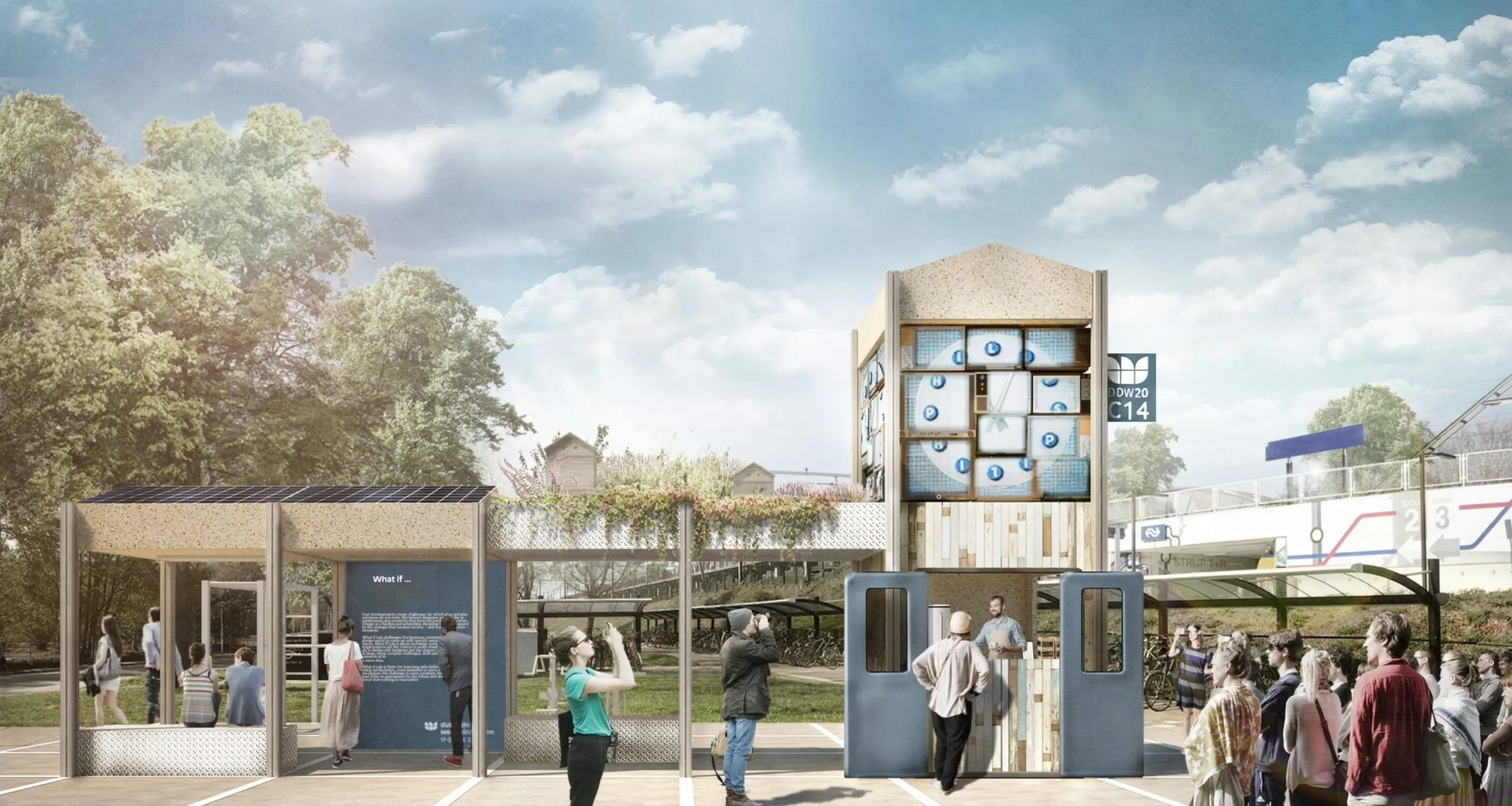 Visualization of a field lab in a railway station.