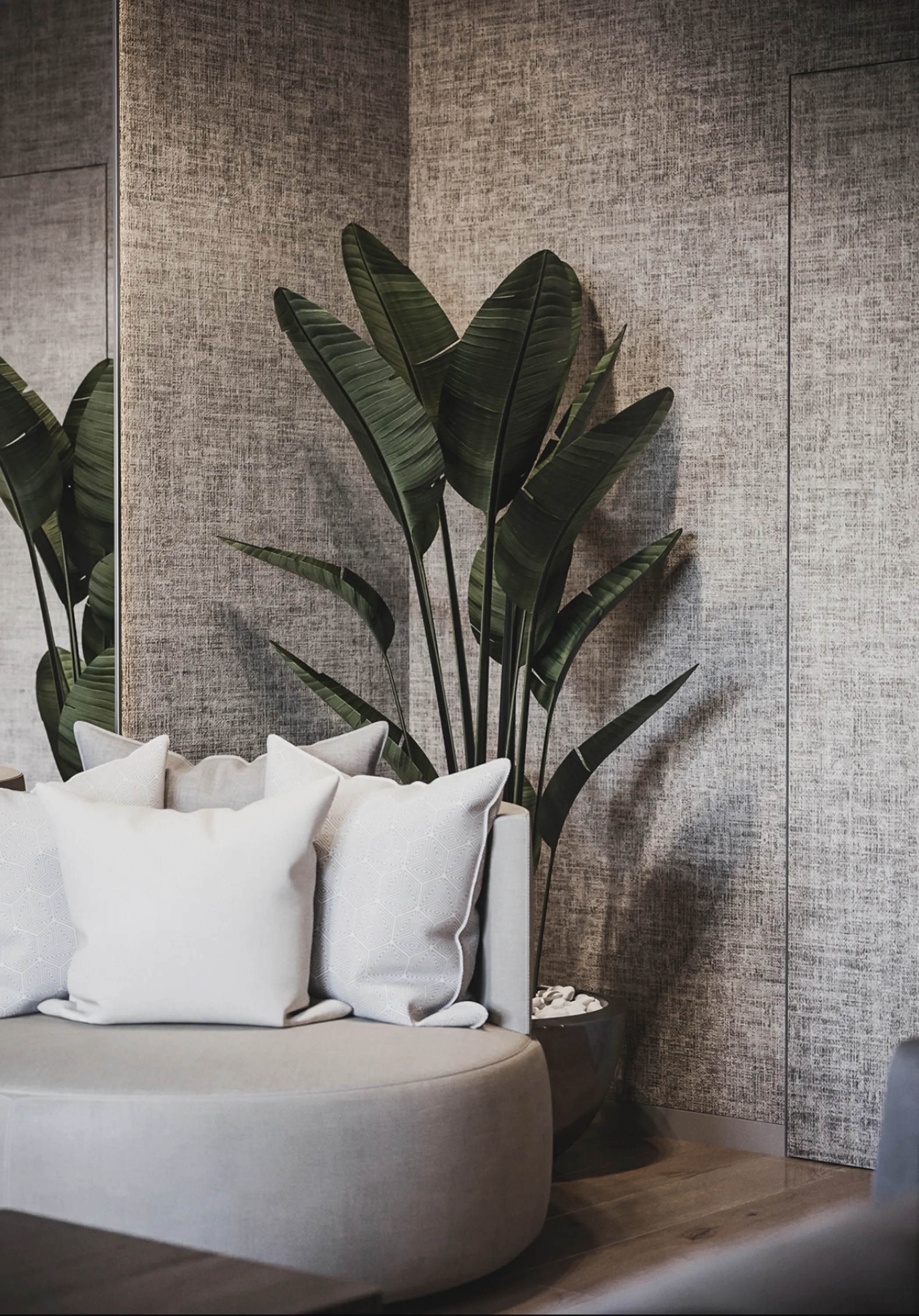 Refuge area - a cozy reading corner in a living room.