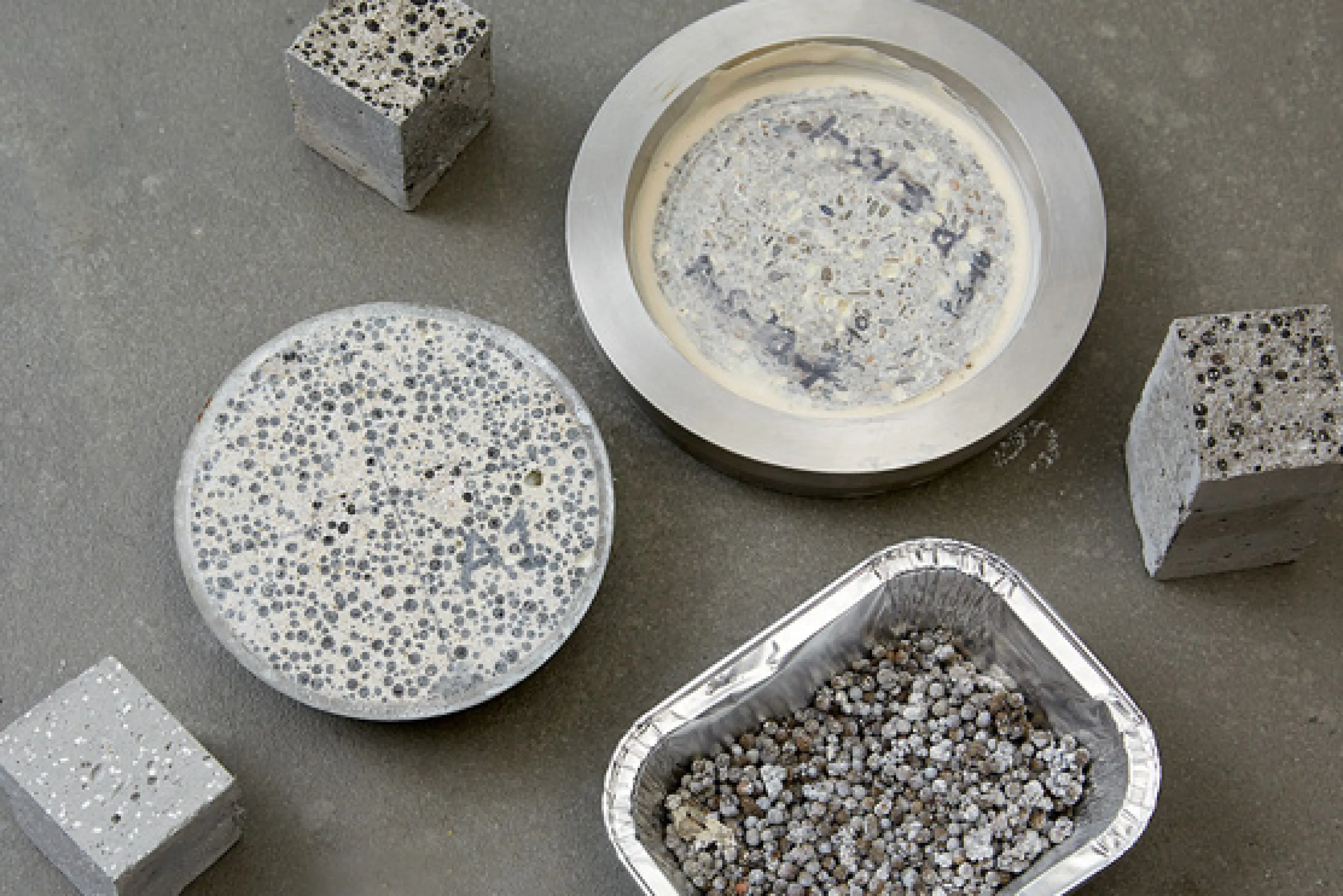 Sample of self-healing concrete.