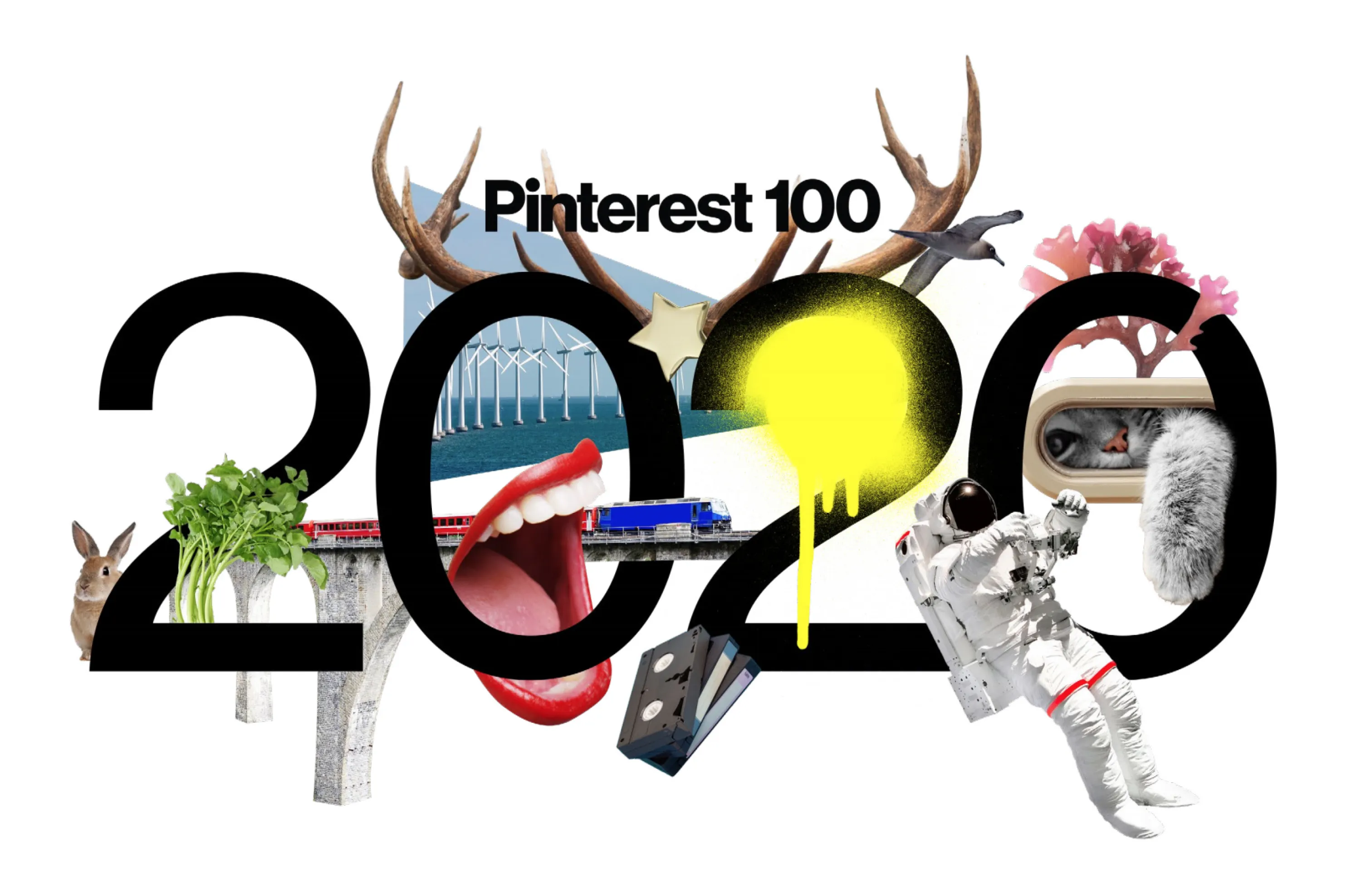 2020 graphic presenting the latest interior design trends defined by Pinterest.